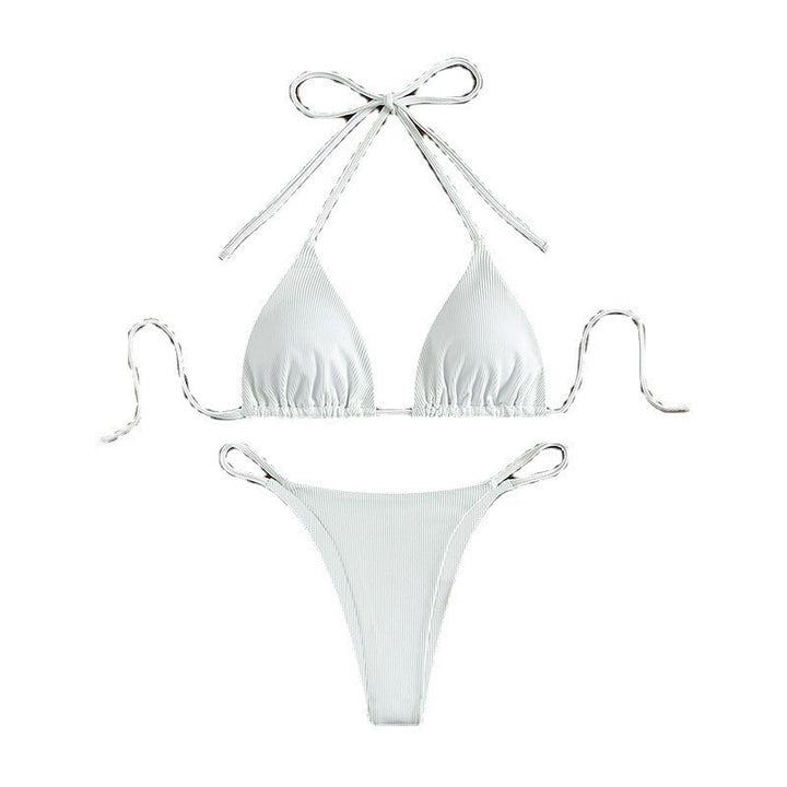 Dame trekant bikini med justerbare stropper og ribbet tekstur Skovae