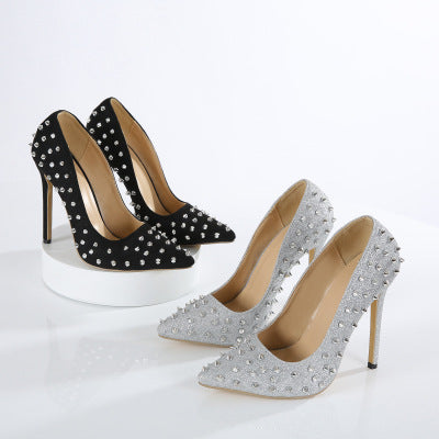 Dame Stiletto Pumps med glitrende strassapplikationer Stilla