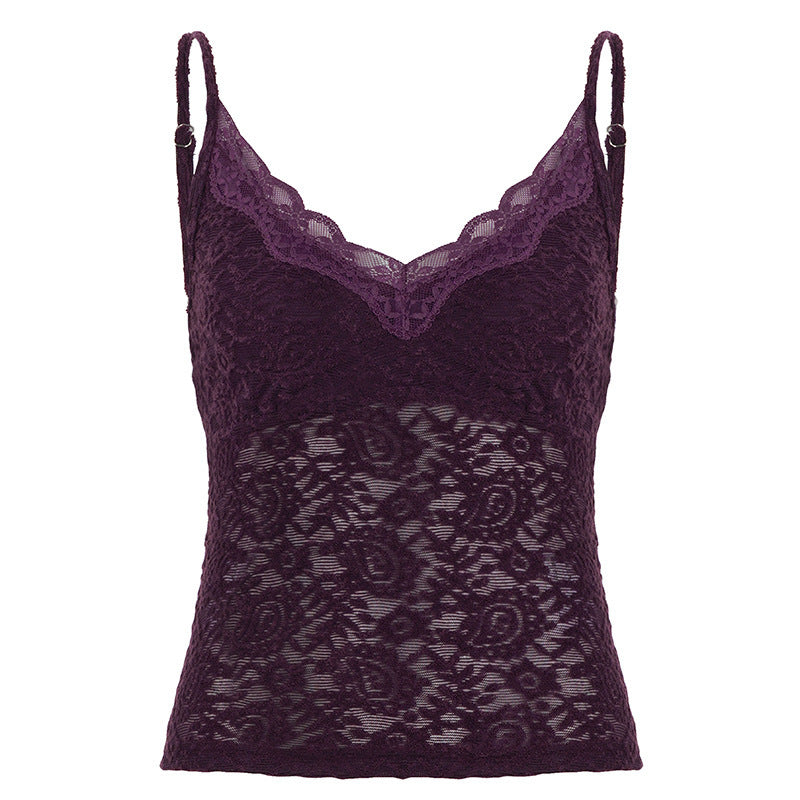 Dame blonde cami-top med justerbare stropper og V-hals Skovae