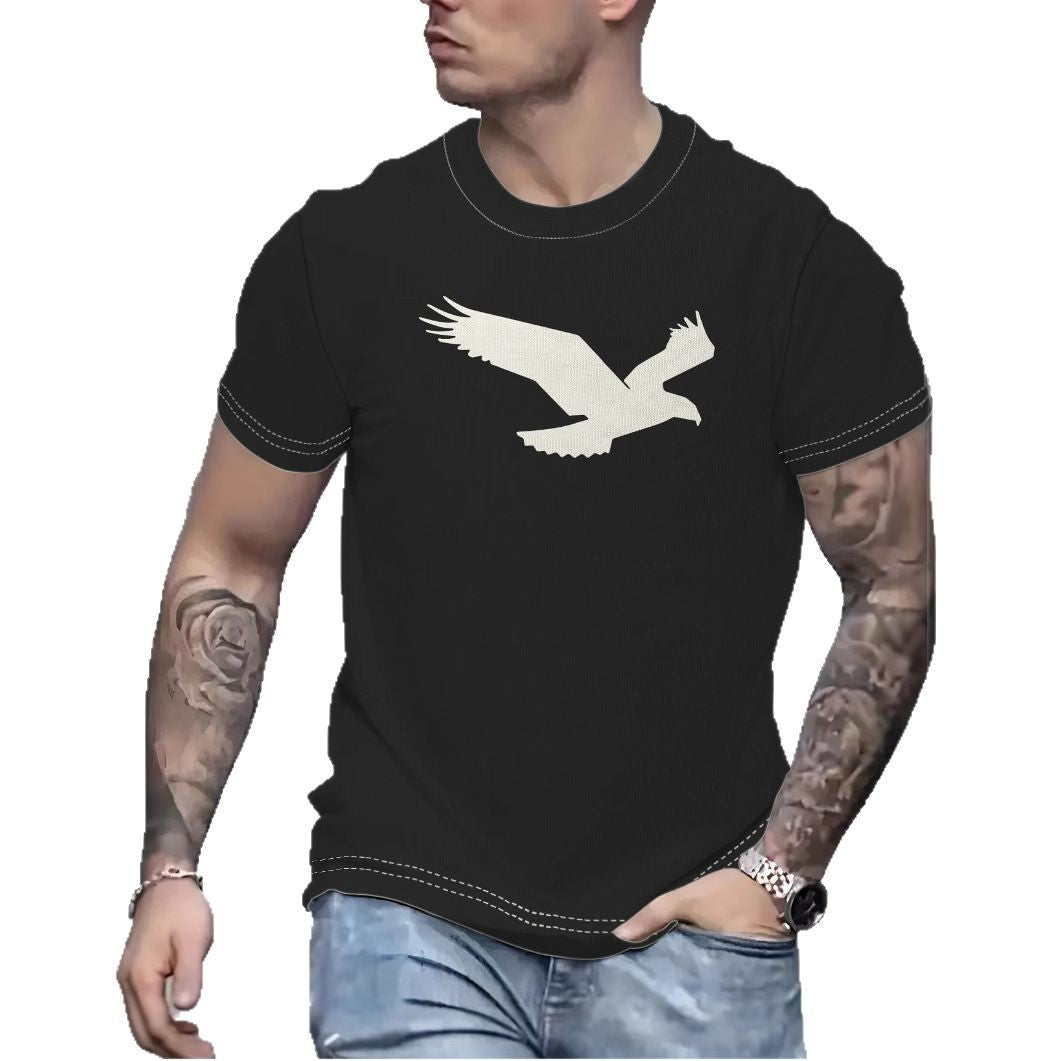 Herre T-shirt med stilfuldt ørnedesign og blødt bomuldsstof Stilla