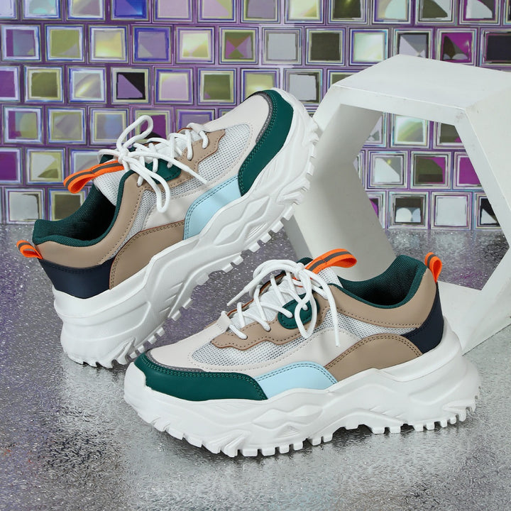 Dame Sporty Chunky-sneakers med støddæmpende sål og åndbart overmateriale Stilla