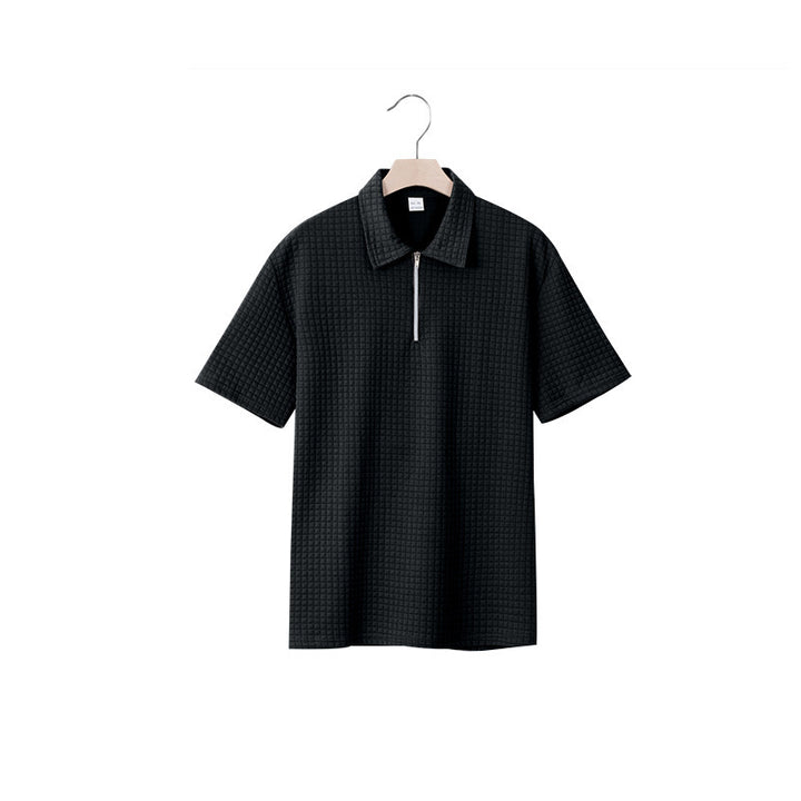 Herrer polo t-shirt med lynlås og struktureret design Stilla
