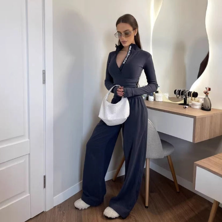 Dame tracksuit med fashionable lynlås og lange ærmer Skovae