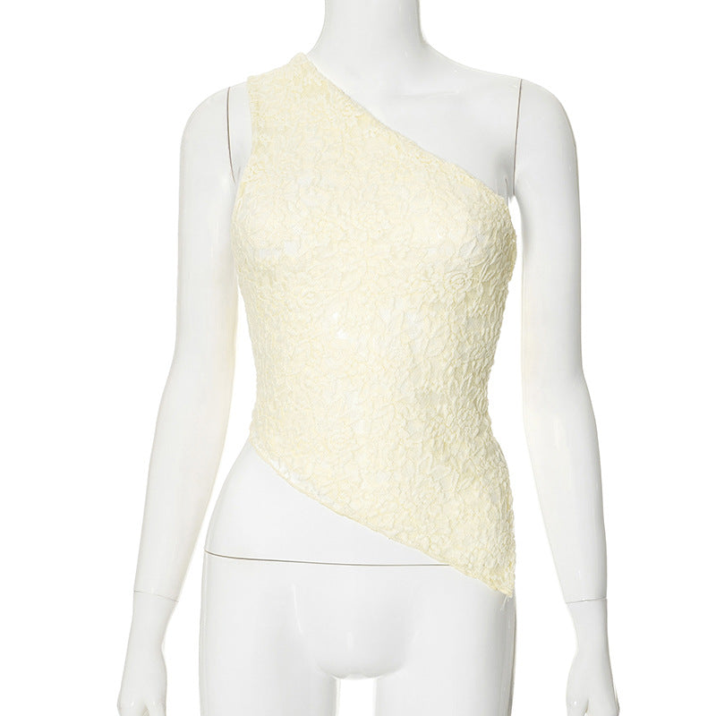Femme asymmetrisk spidsetop Stilla