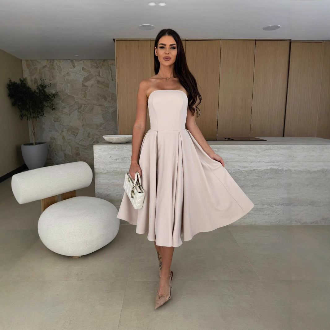 Dame strapless A-linje kjole Stilla