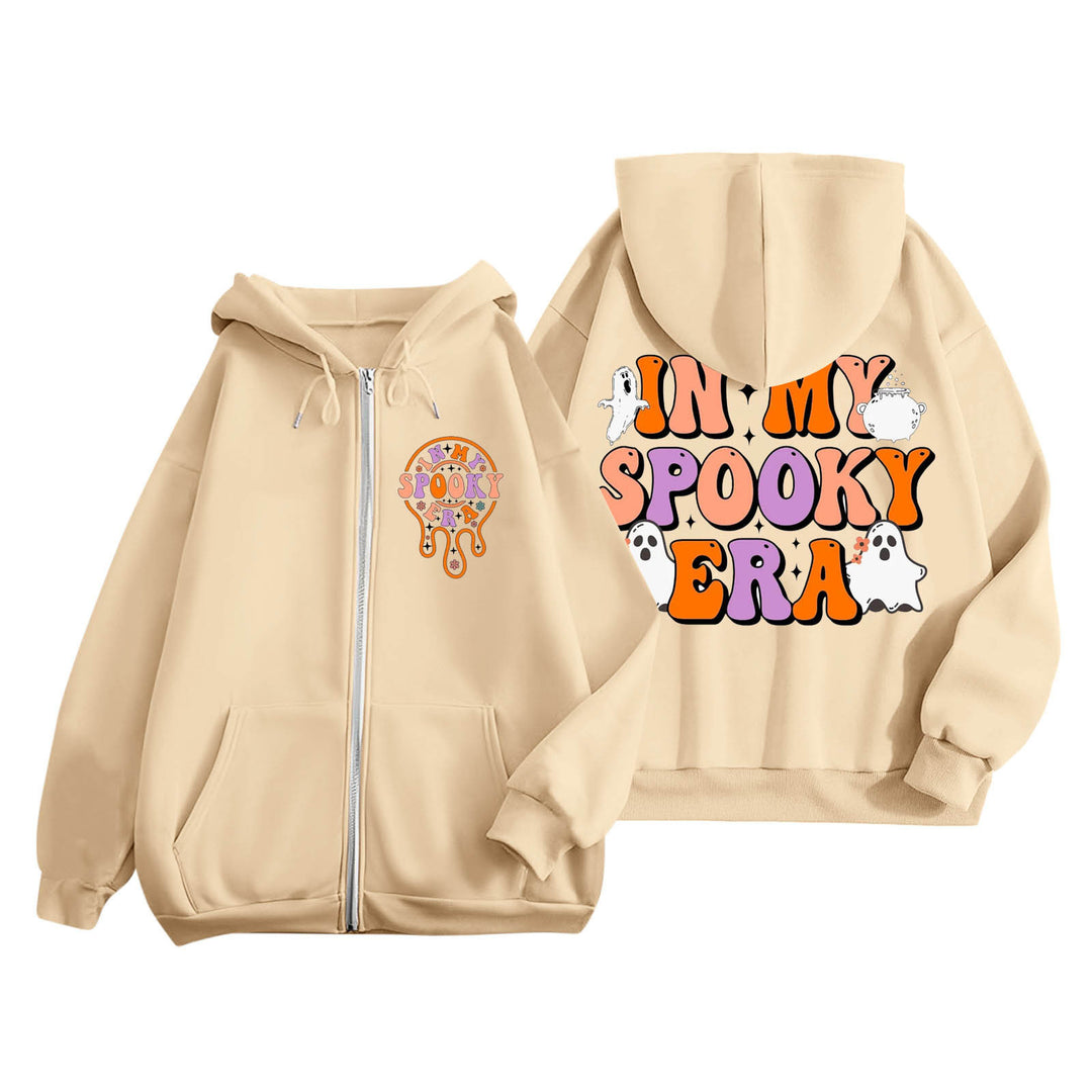 Kvinders hoodie med creepy print og kængurulommer Stilla