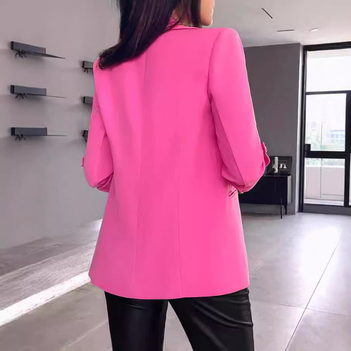 Stilla | Blazer Slim Fit Struktureret Snit Høj Slåede Ærmer Åben Foran