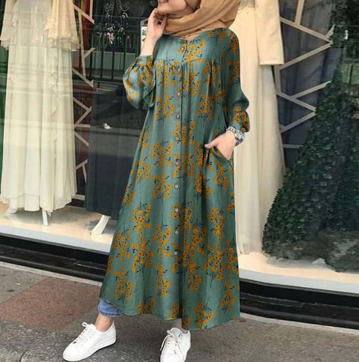 Damer Lange Tunika med Blomsterprint og Praktiske Lommer Stilla