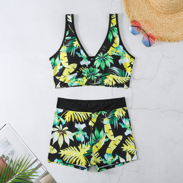 Dame bikini-sæt med sporty snit og livligt blomsterprint Stilla
