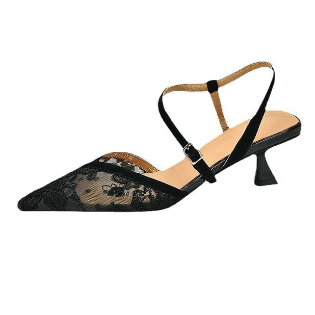 Dame Slingback Pumps med elegant spidsdesign og moderigtige blokhæle Stilla
