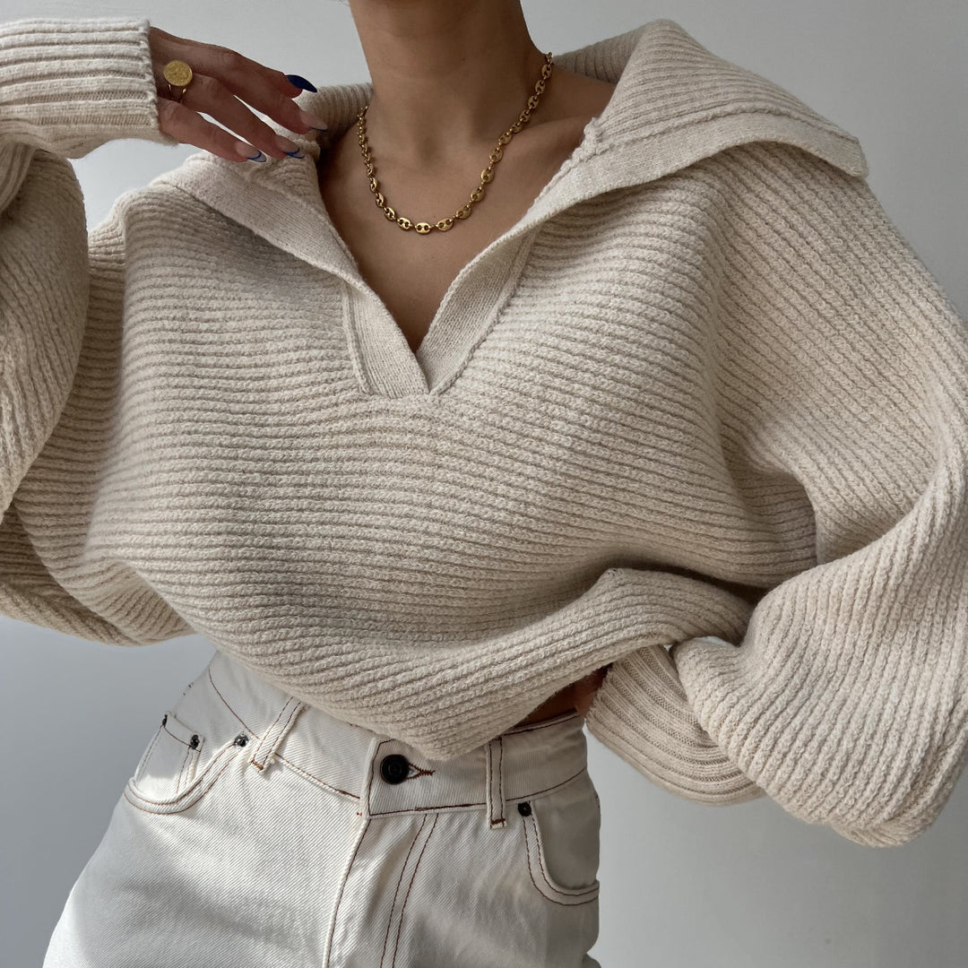 Damer hyggelig strikket sweater i en afslappet oversized pasform Stilla