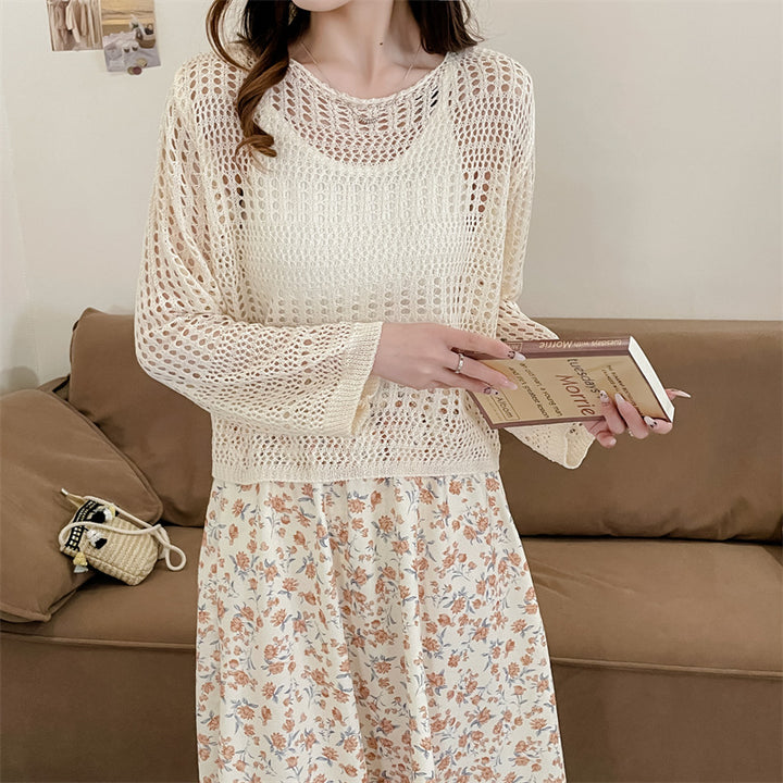 Dame Chunky Strik Åben-Strikpullover Stilla