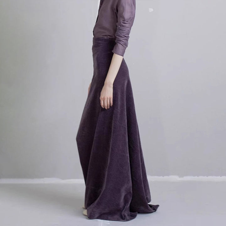 Dame elegant midi nederdel lavet af højkvalitets velour Stilla