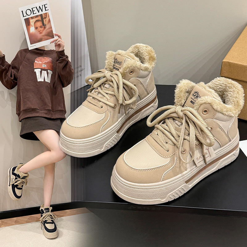 Dame Høje foret Sneakers med fluffy krave og slidstærkt overdækning Stilla