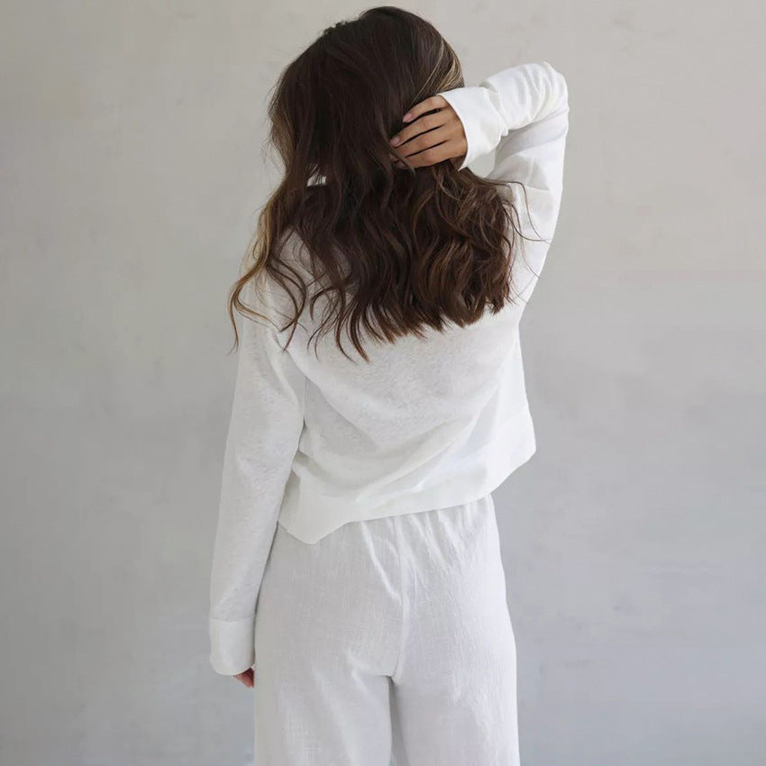 Dame afslappet sæt med oversized sweater og brede bukser Stilla