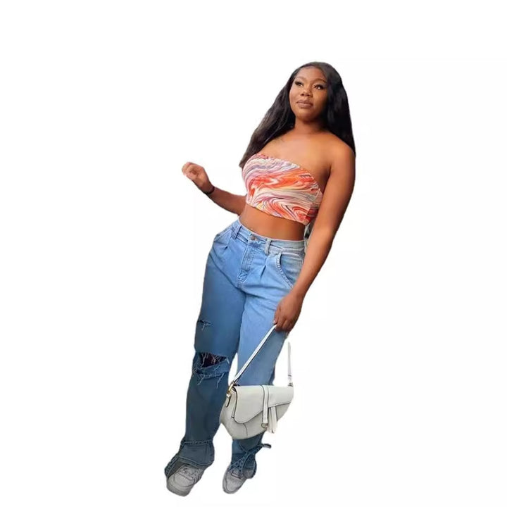 Kvinder Slidt Mom Jeans Stilla