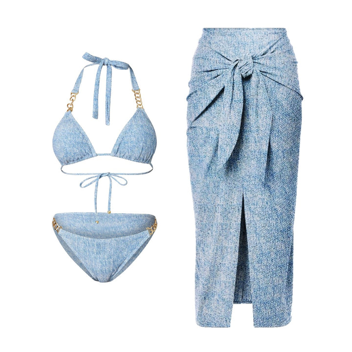 Dame Bikiniset med Wrap-Nederdel Skovae