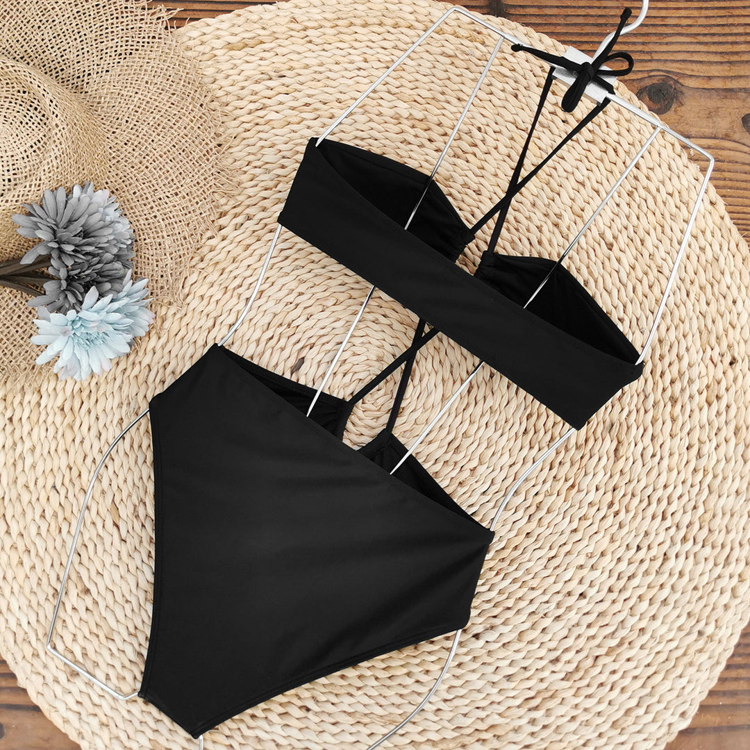 Dame bikini-sæt med raffineret knude-design og stilfuld høj buks Stilla