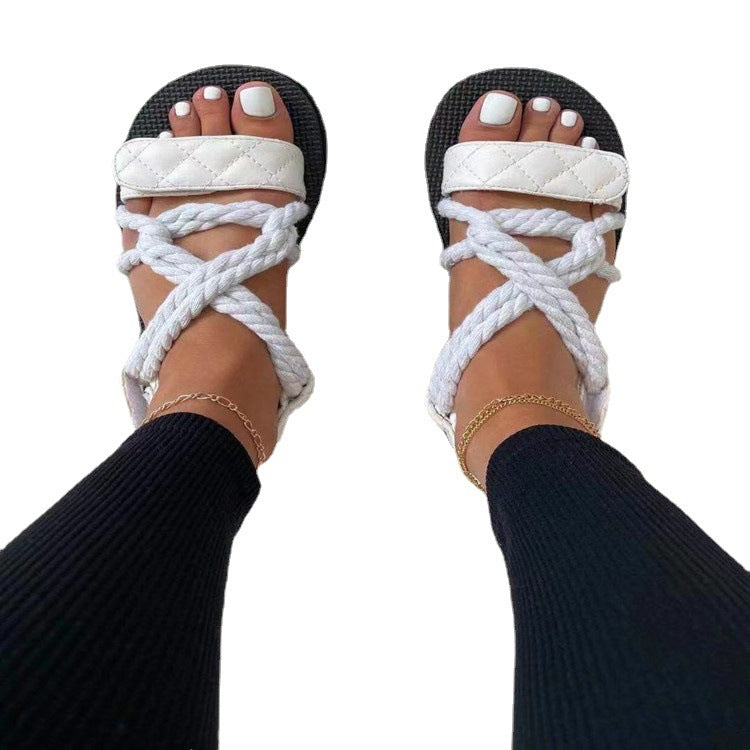 Dame Plateau-sandaler med flettede stropper og skridsikker sål Stilla