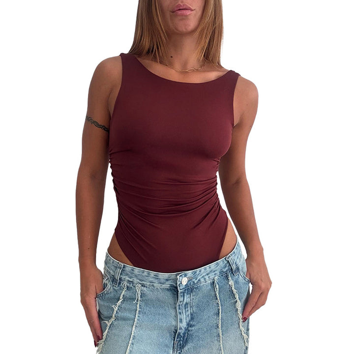 Kvinders bodysuit med elegant volangdetalje Skovae