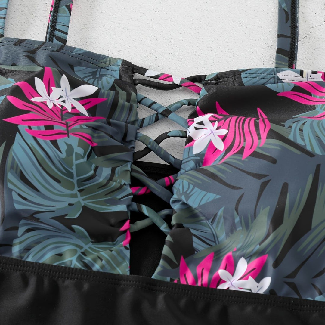 Dame heldragt badedragt med blomsterdesign og moderne rygsystem Skovae