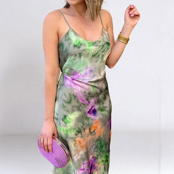 Dame Maxikjole med skulderfri design og elegant blomsterprint Stilla