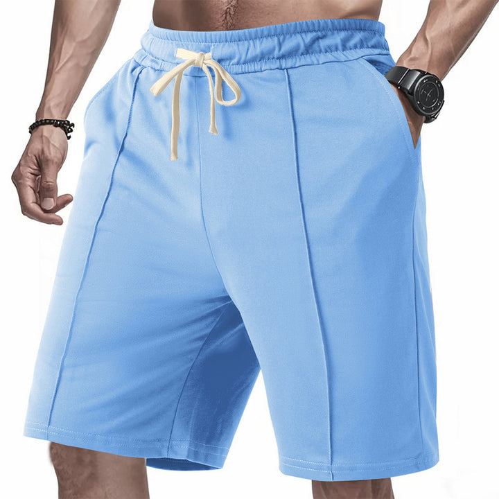 Herren knælange Relax-Bermuda med flad press fold, elastisk tunneltræk og sidelommer Skovae