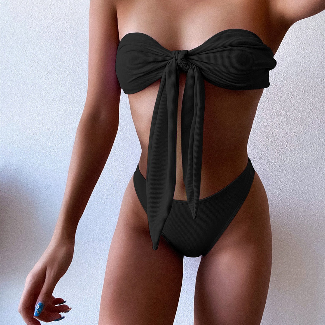 Damer Bandeau-bikini med sløjfedetalje Skovae