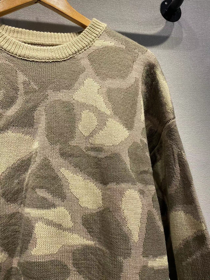 Dame Oversized Strikpullover med asymmetrisk mønster og behagelig kant Stilla