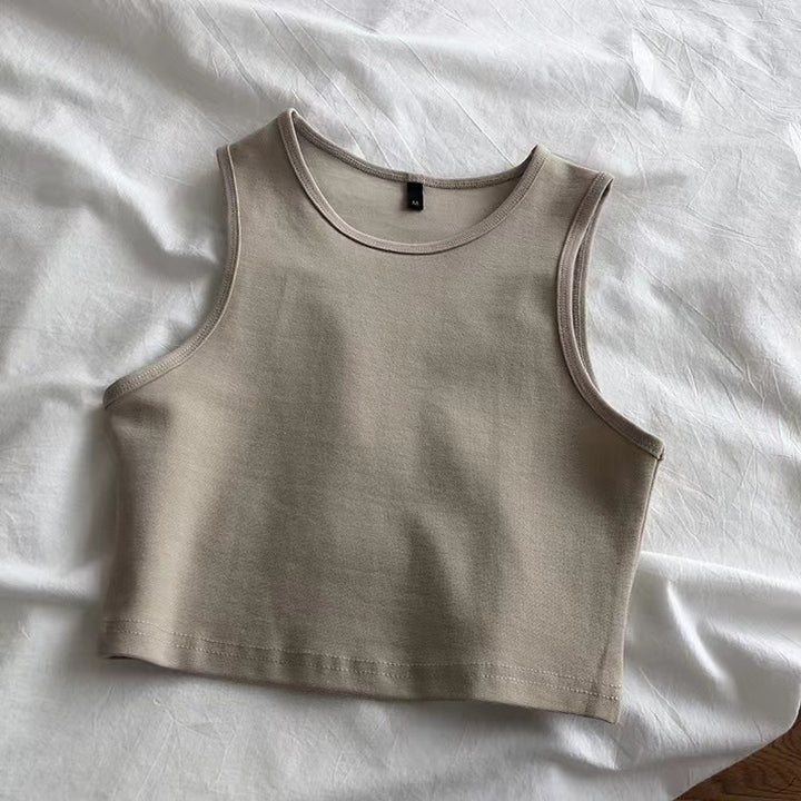Dame crop top lavet af åndbart materiale med en figursyet pasform