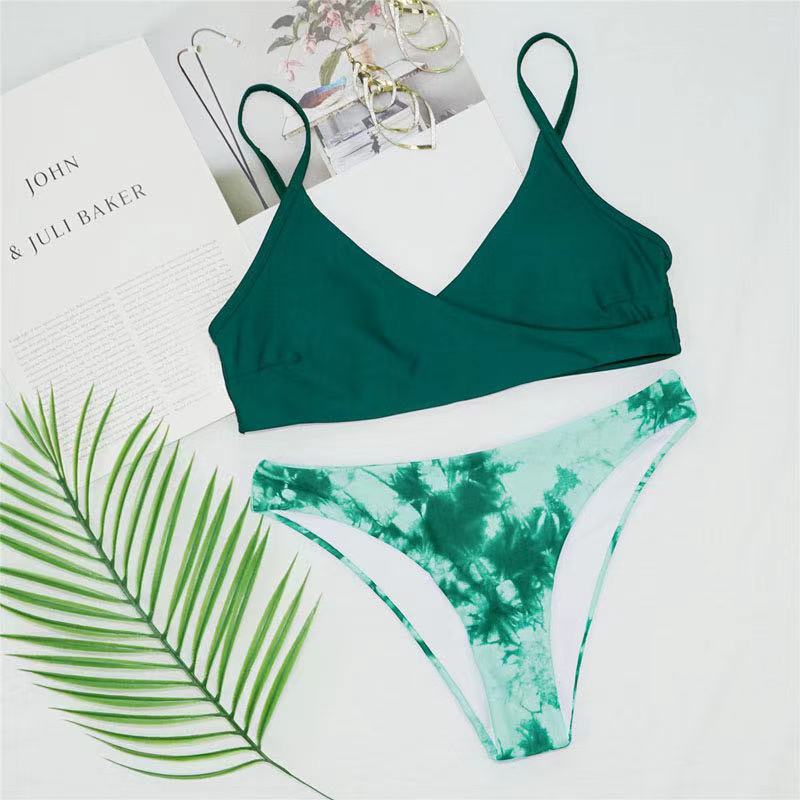 Dame Sporty bikinis med kombination af indpakningsdesign Skovae
