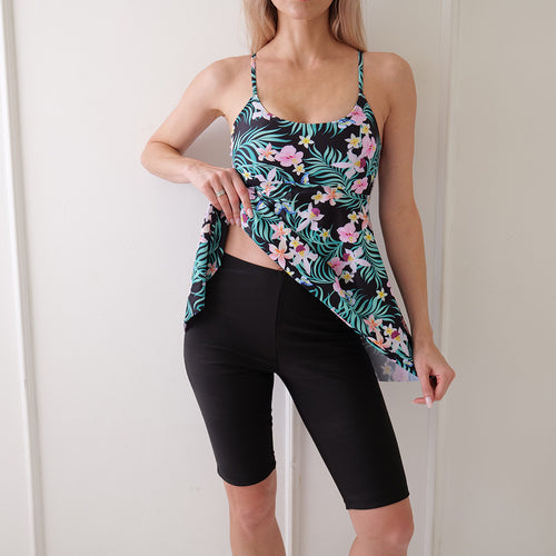 Dame Floral Tankini med højtaljede shorts Stilla