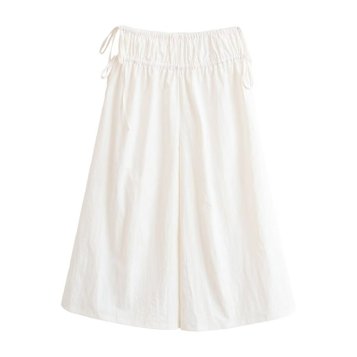 Dame bred culotte med elastisk talje og justerbar bånd
