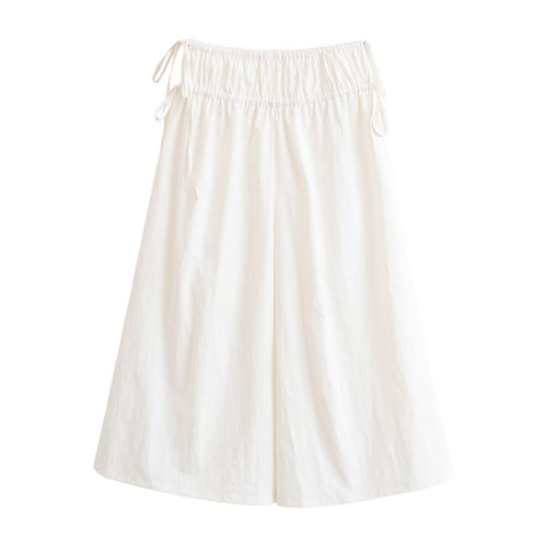 Dame bred culotte med elastisk talje og justerbar bånd