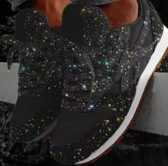 Dame Glitrende Sneakers med åndbar mesh-overflade og ergonomisk fodseng Stilla