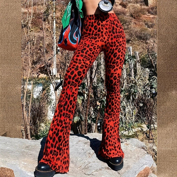 Dame Flared Leopardmønster-Bukser Stilla
