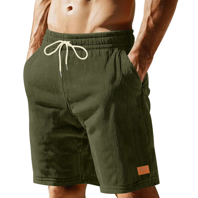 Herrer nan casual Bermuda shorts lavet af fint struktureret bomuldsblanding med elastisk talje og snor.