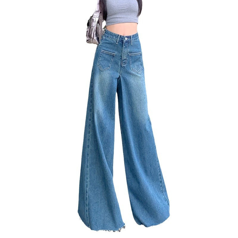 Kvinders brede skåret højtaljede jeans Stilla