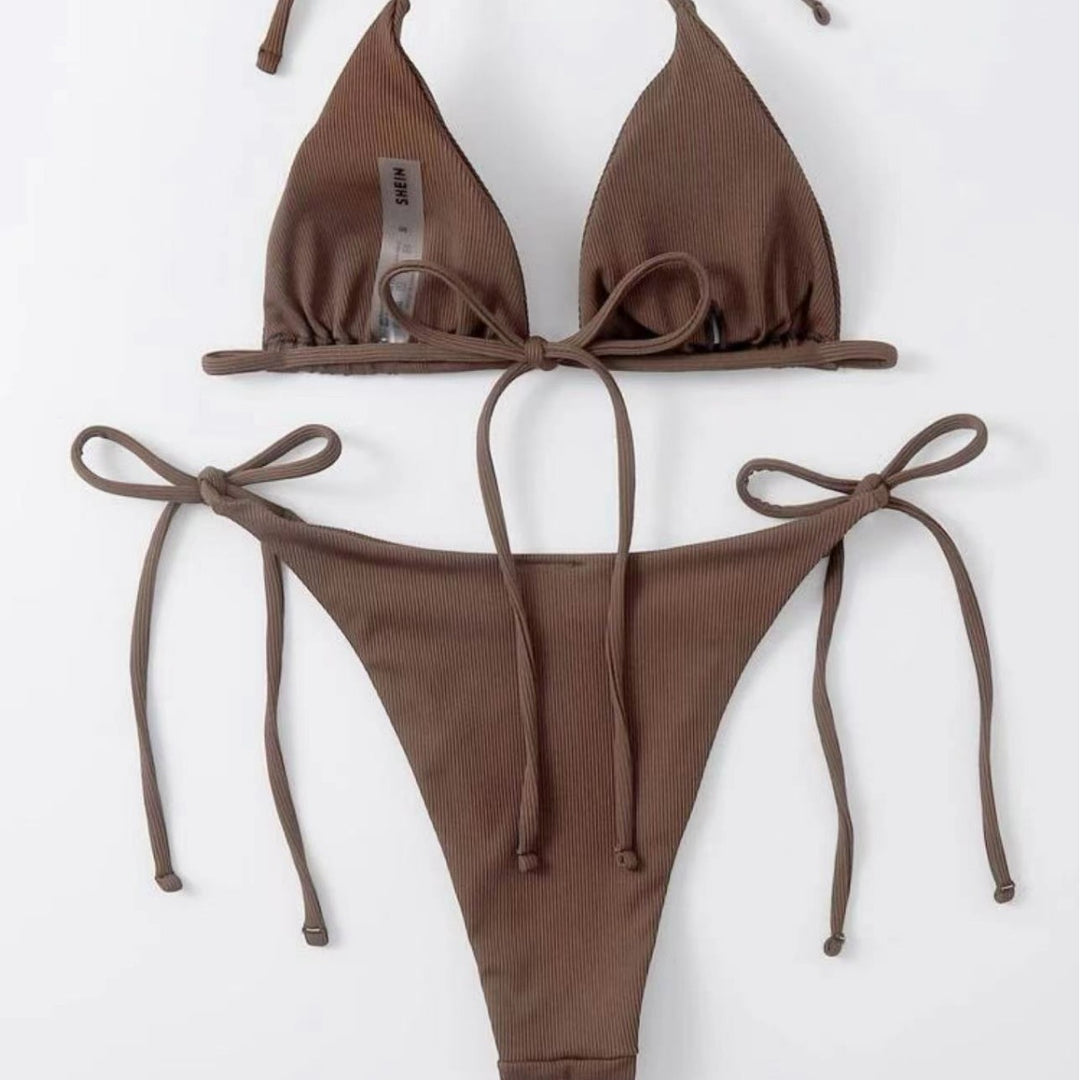 Dame triangel-bikini med justerbare snore Skovae