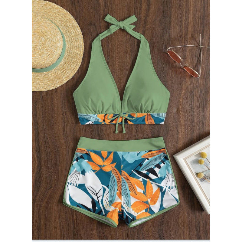 Dame Højskåret Bikini med blomsterprint detaljer og legende rygbeskyttelse Stilla