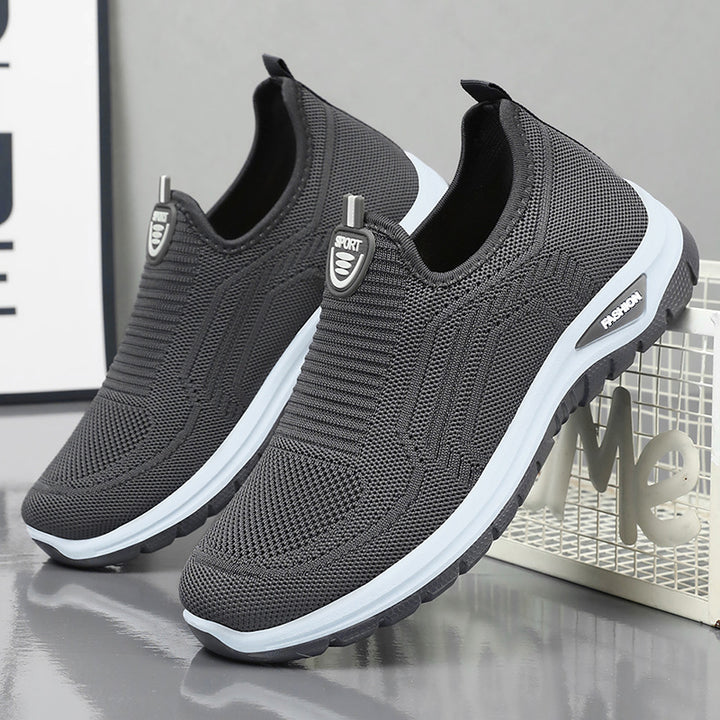 Herre Åndbare Slip-On Sneakers med fleksibelt Strik-Obermateriale og dæmpende Sål Stilla