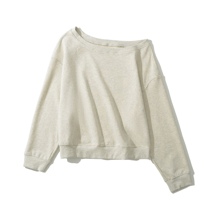 Dame casual oversized sweatshirt med bred udskæring og højkvalitets bomuldsblanding Stilla