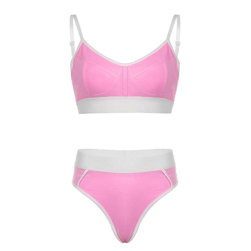 Dame Sportsligt Bikini-sæt med justerbare stropper og høj skæring Skovae