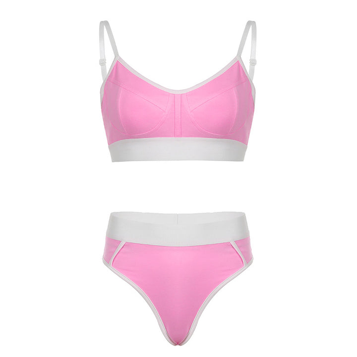 Dame Sportsligt Bikini-sæt med justerbare stropper og høj skæring Skovae
