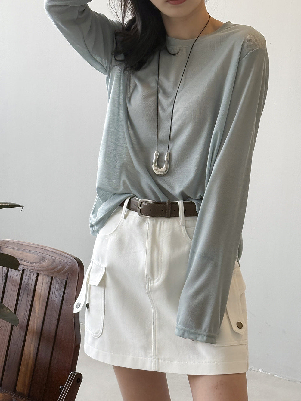 Dame elegant longsleeve-shirt lavet af åndbart materiale Stilla