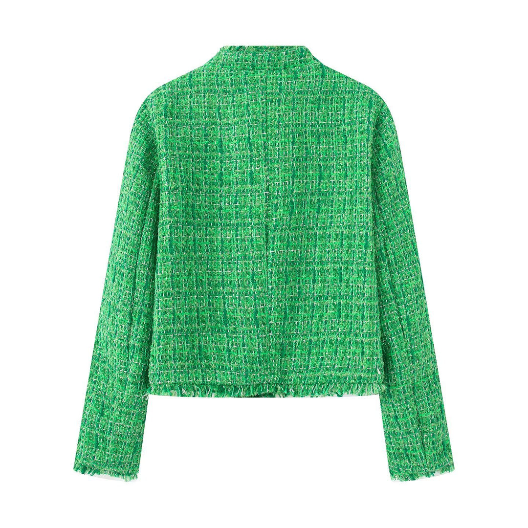 Damer kortjakke med struktureret design og gyldne knapper Stilla