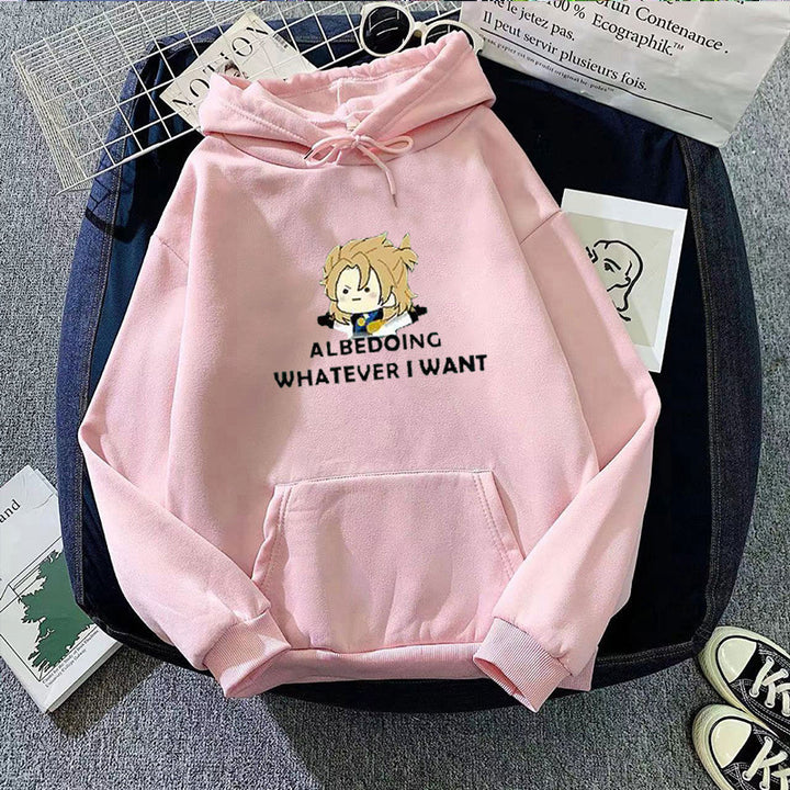 Kvinders hoodie med kunstnerisk grafisk design og motiverende tekst Skovae