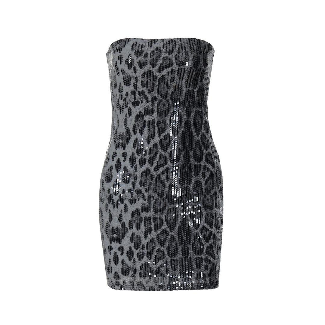 Dame Glitrende Minikjole med Leo-design Stilla
