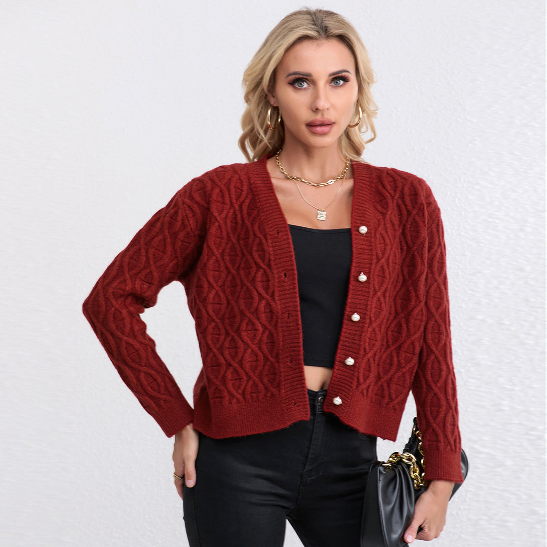 Kvinders cardigan med elegant honningcomb-struktur Stilla