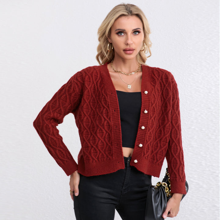 Kvinders designer cardigan med kabelmønster og bløde farver Stilla